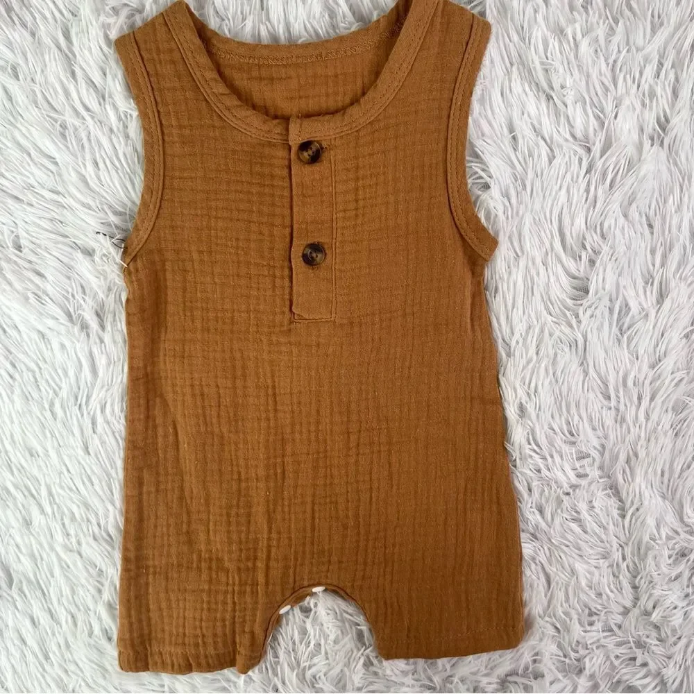 Kids Brown Bodysuit Set Baby Size 6-9M New